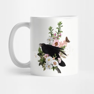 Crow with flowers Mug